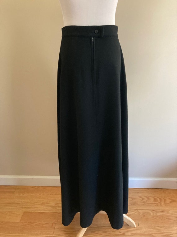 1970's Vintage Black Wool Maxi Skirt/Unlined - image 3