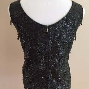 Late 1950's-Early 1960's Vintage Black Beaded and Sequined Shell/Gimbels image 3