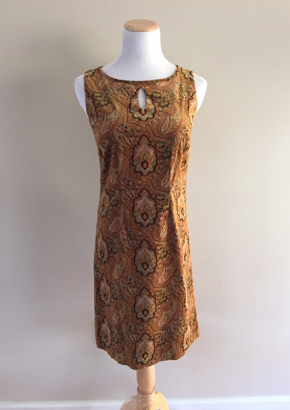 1990's Vintage Velveteen Dress/Paisley Baroque Pat