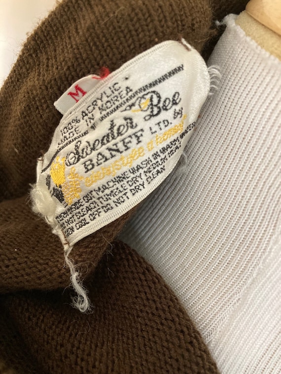 1970's Vintage Brown Sweater/Vest/Butterfly Sleev… - image 7