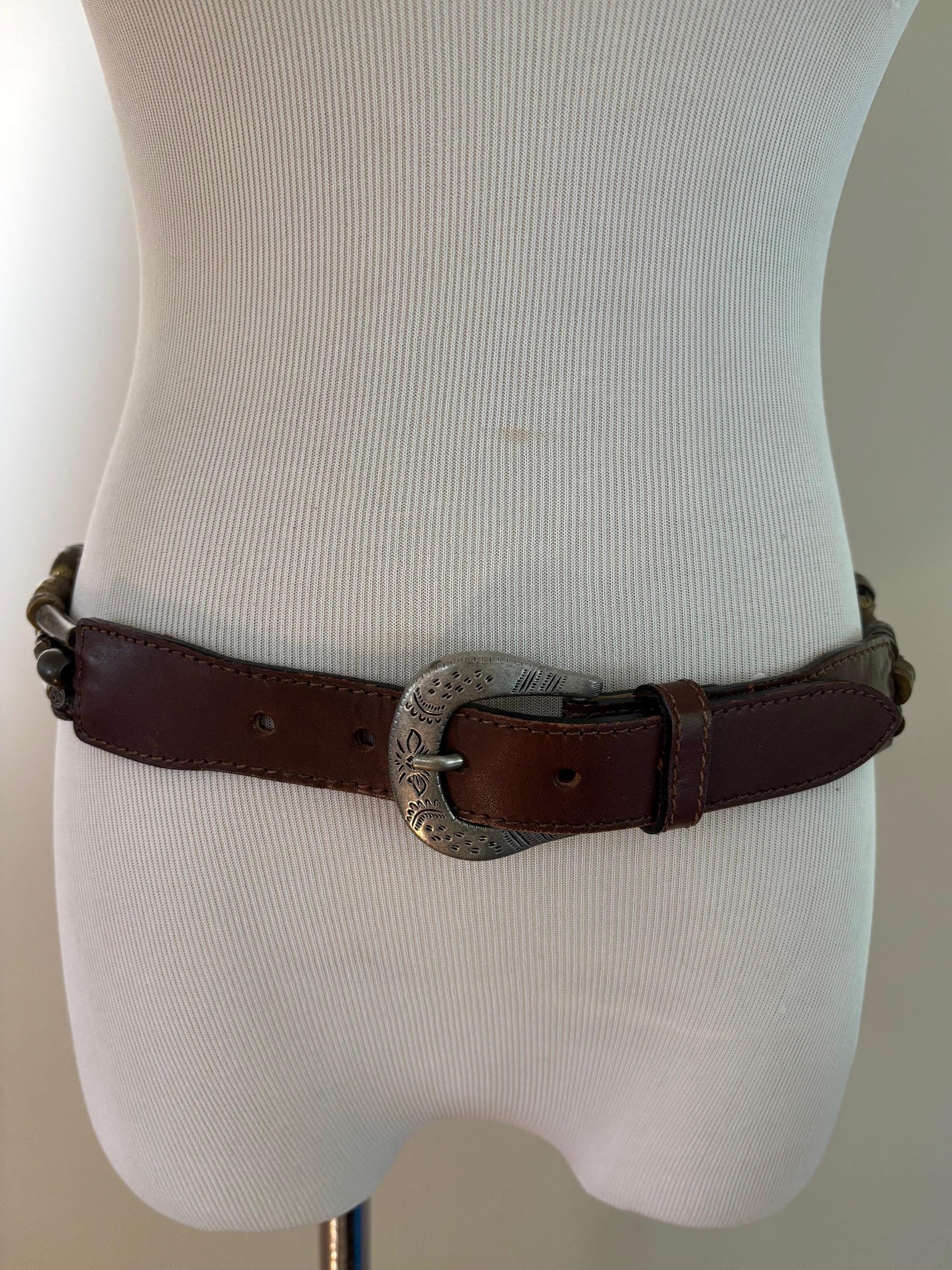 Chunky gold tone mixed materials made in Korea adjustable belt Made in Korea Belt - Etsy main image 3