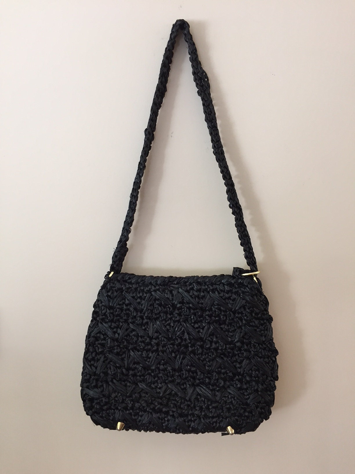 black raffia bag