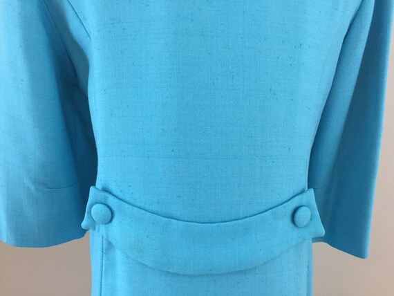 Early 1960s Vintage Turquoise Spring Coat/Beaded … - image 7
