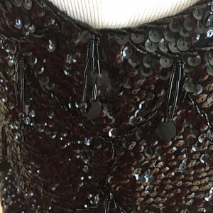 Late 1950's-Early 1960's Vintage Black Beaded and Sequined Shell/Gimbels image 5