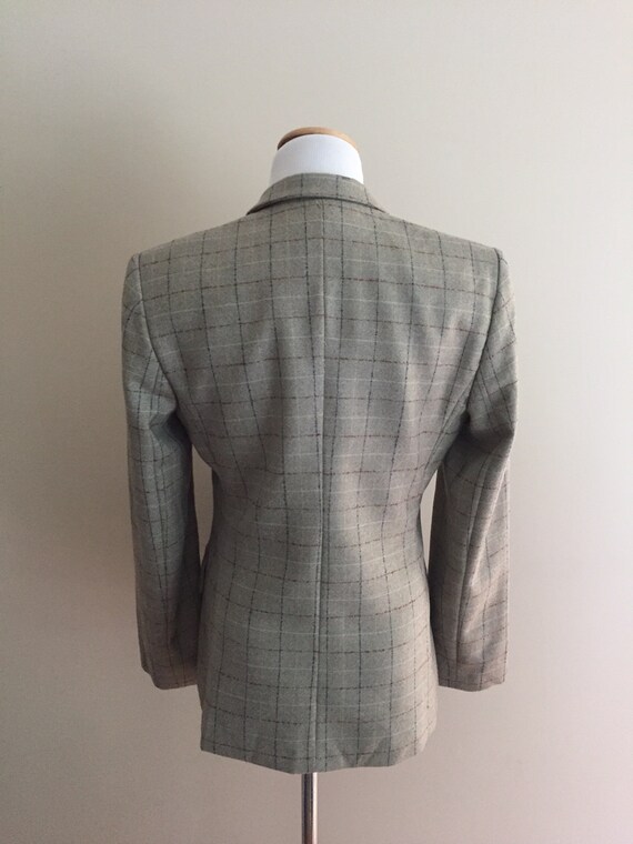 Late 1980's-1990's Vintage Windowpane Plaid Blaze… - image 10