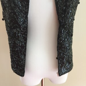 Late 1950's-Early 1960's Vintage Black Beaded and Sequined Shell/Gimbels image 6