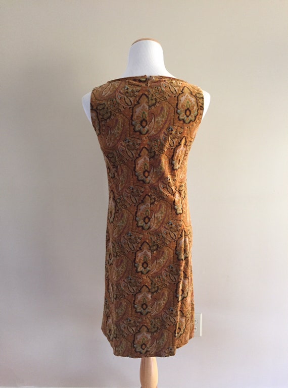 1990's Vintage Velveteen Dress/Paisley Baroque Pa… - image 3
