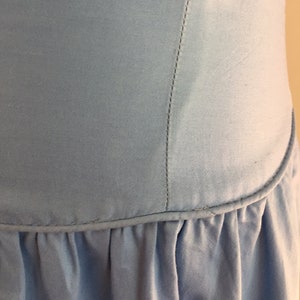 1950's Vintage Blue Cotton Sundress/Sweetheart Neckline/Appliqued image 5