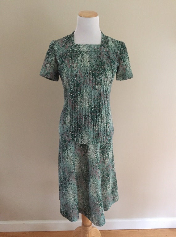 1970's Vintage Square Neck Knit Top and Matching S
