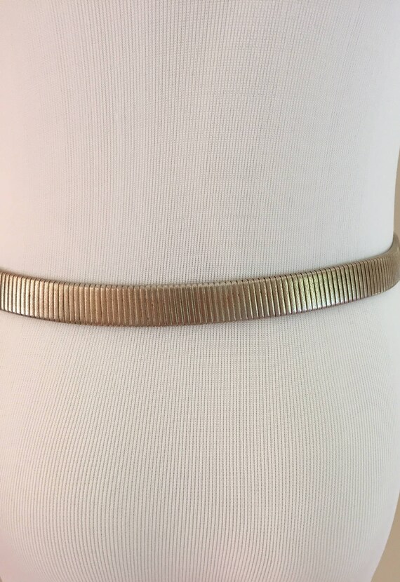 1980s Vintage Accessocraft N.Y.C. Bronze Metal Stretch Belt  display picture 3