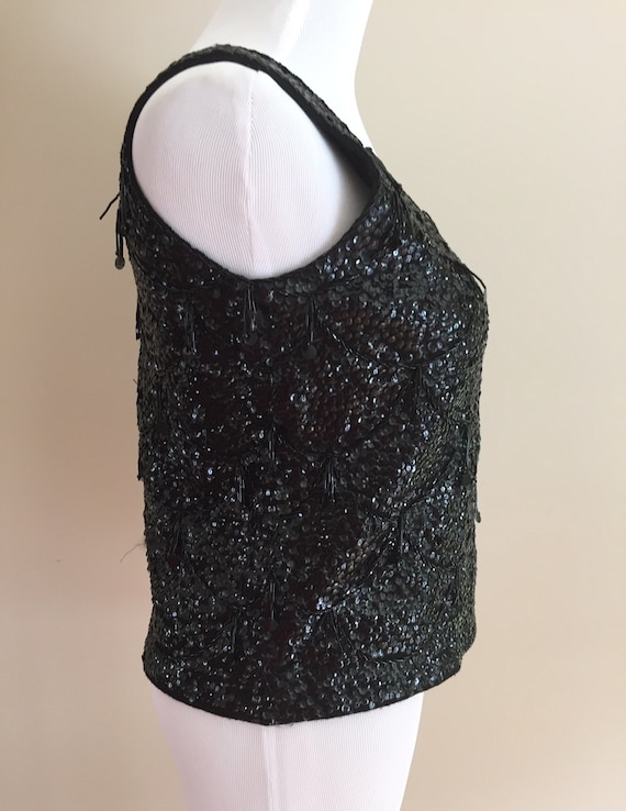 Late 1950's-Early 1960's Vintage Black Beaded and… - image 2