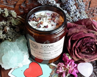 LOVE | Pure Essential Oil & Botanical Candle | Invoke Love. Self Love. Gift of Love | Natural. Vegan. Australian. Aromatherapy Candle