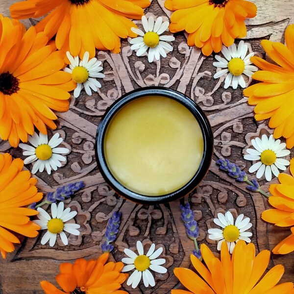 Organic Healing Salve | Calendula. Chamomile. Lavender | Nourishing. Soothing. Calming | All Purpose Skin Healer. Herbal Alchemy Salve | 70g