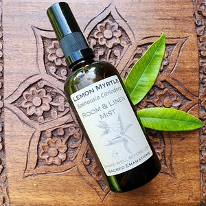 Organic Lemon Myrtle Aromatherapy Mist + Botanical Therapeutic Perfume Oil Set | Uplift The Spirits • Calming • Raise Vibrations