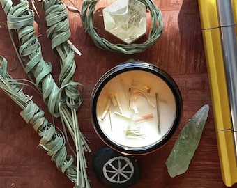 Lemongrass-Geißblatt ätherisches Öl Kerze: Aromatherapie-Ritual, 55+ Stunden