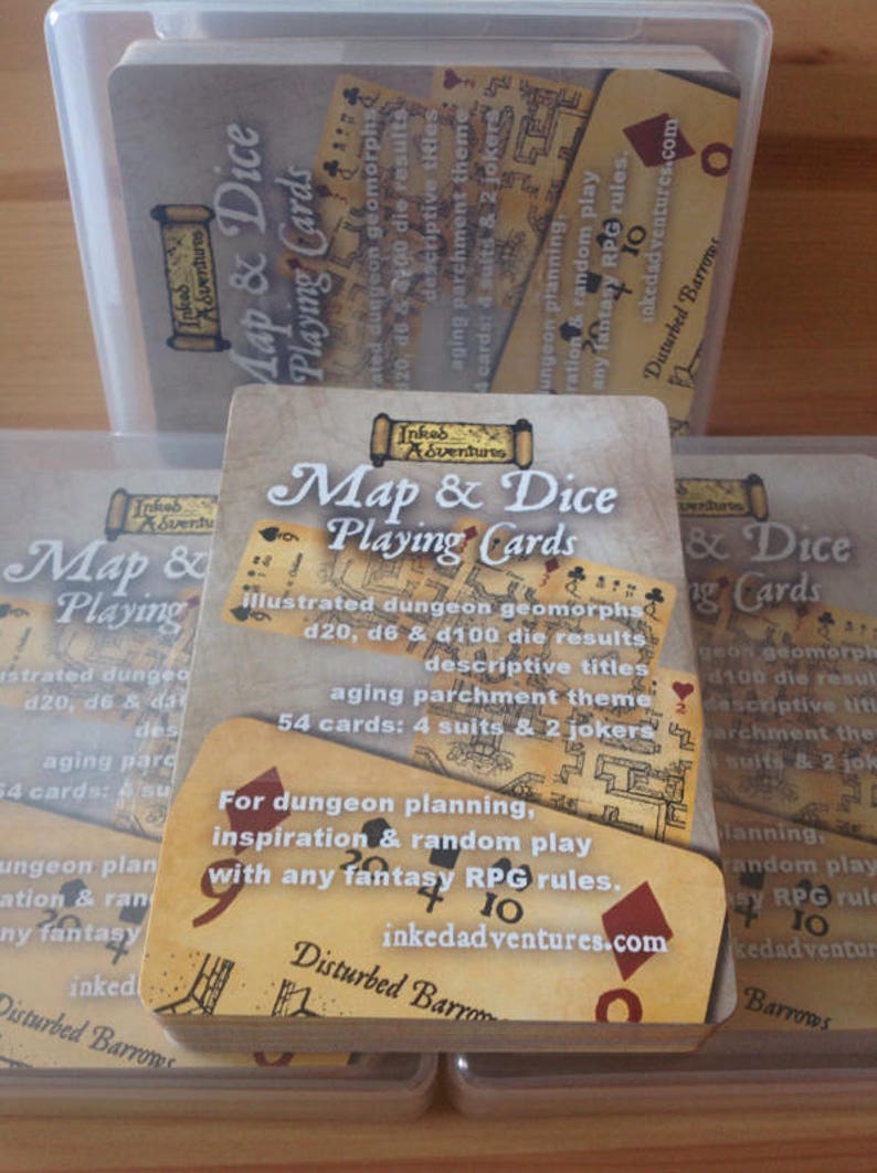 Inked Adventures Map & Dice Playing Cards image 2