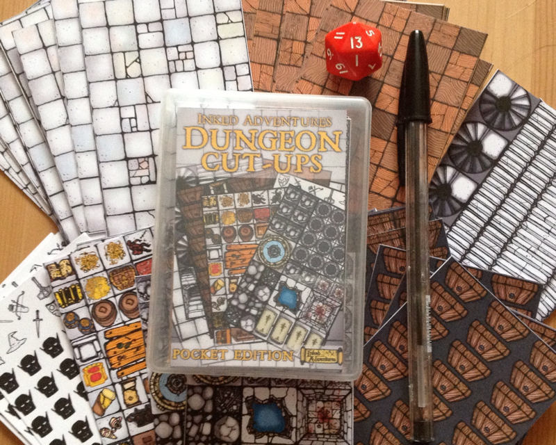 Inked Adventures Dungeon Cut-ups Cards Pocket Edition D&amp;D | Etsy