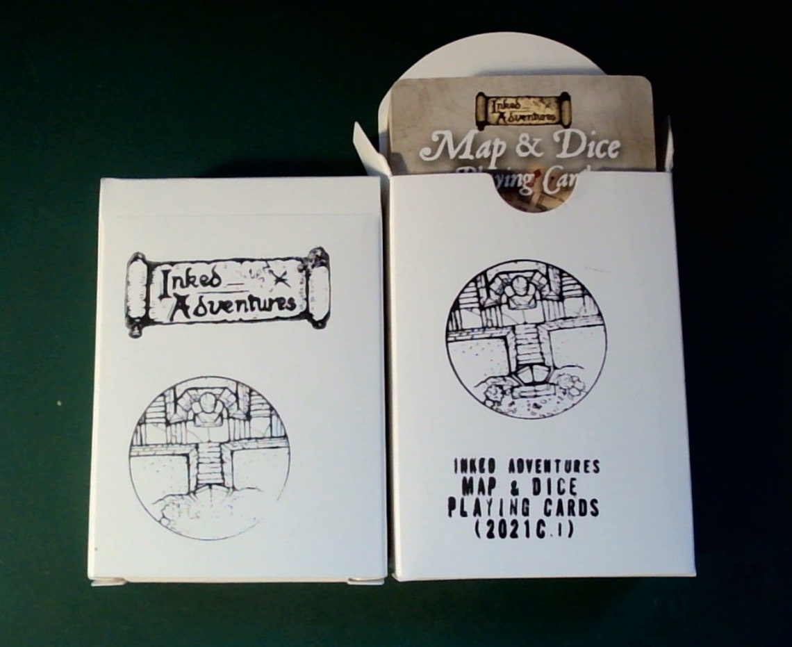 Inked Adventures Map &amp; Dice Playing Cards - Etsy