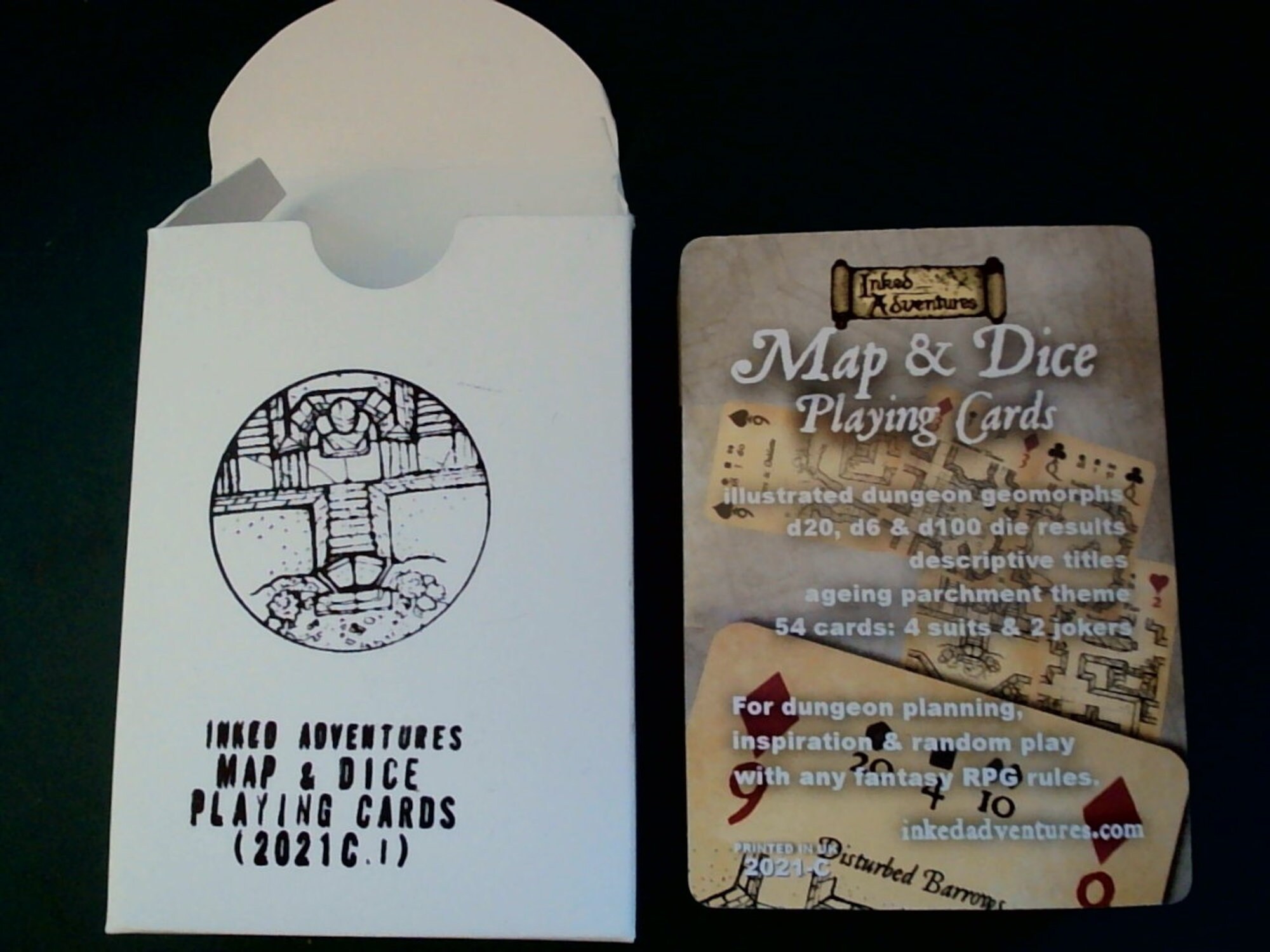 Inked Adventures Map &amp; Dice Playing Cards - Etsy