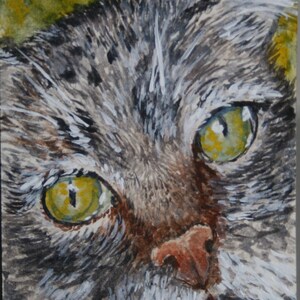 a calico cat painting acrylic pet painting animal painting 4x6 inches cute small painting cat lover gift ORIGINAL artwork