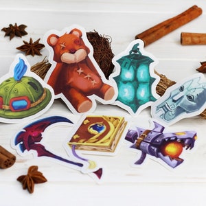 League of Legends Items Sticker Pack 7 pcs - Teemo, Annie, Thresh, Jhin, Kayn, Yuumi, Jinx