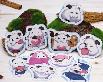 Poro Sticker Set – League of Legends Fan Art, Waterproof Vinyl