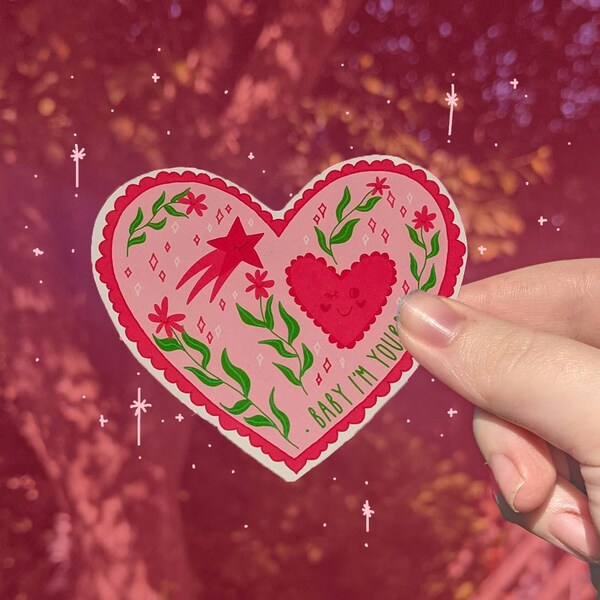 Baby ich bin deins Valentinstag Herz Aufkleber | Sticker für Journaling, Scrapbooking, Laptop, Kawaii