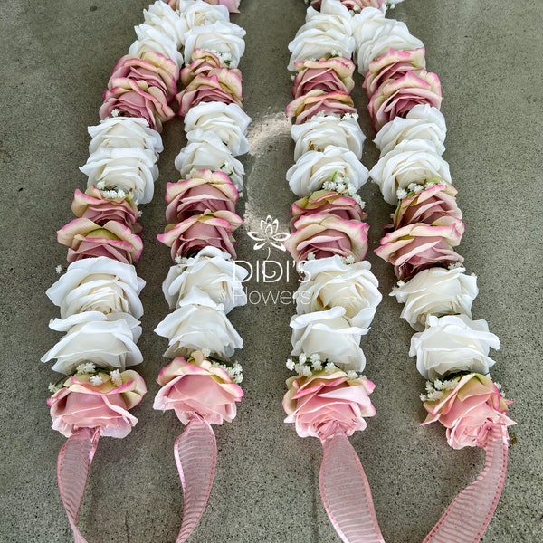 Pink and White Floral Garlands, Faux Flowers, Silk Flowers, Indian Wedding Flowers, Indian Flowers, Garland Silk Flowers, Weddings