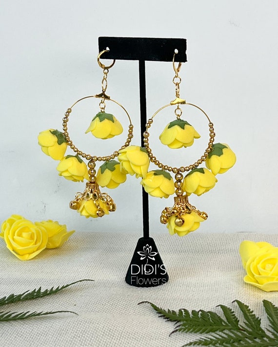 Flower jewellery best sale earrings