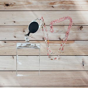 Perlen Schlüsselband | Handgefertigtes Schlüsselband | Kirsche und Bergkristall | Edelstein-Lanyard