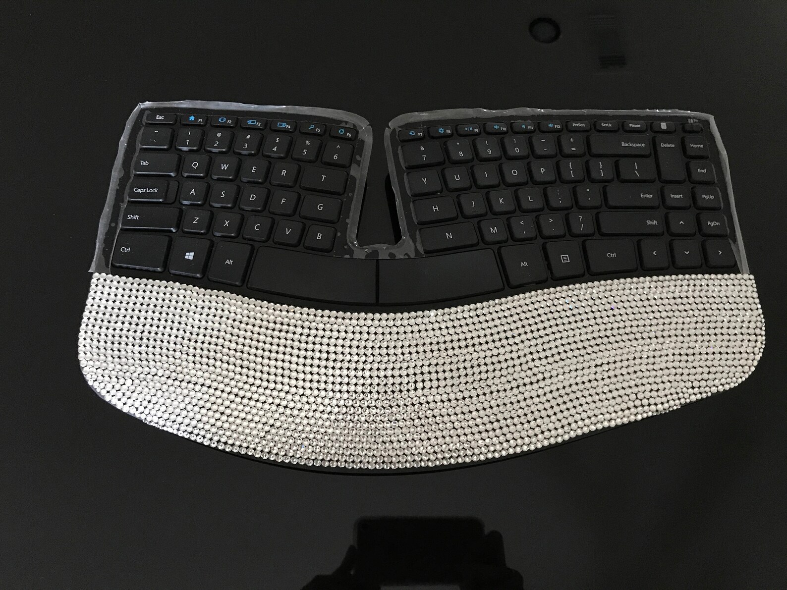 Wireless Microsoft ergonomic keyboard accented with Genuine Etsy