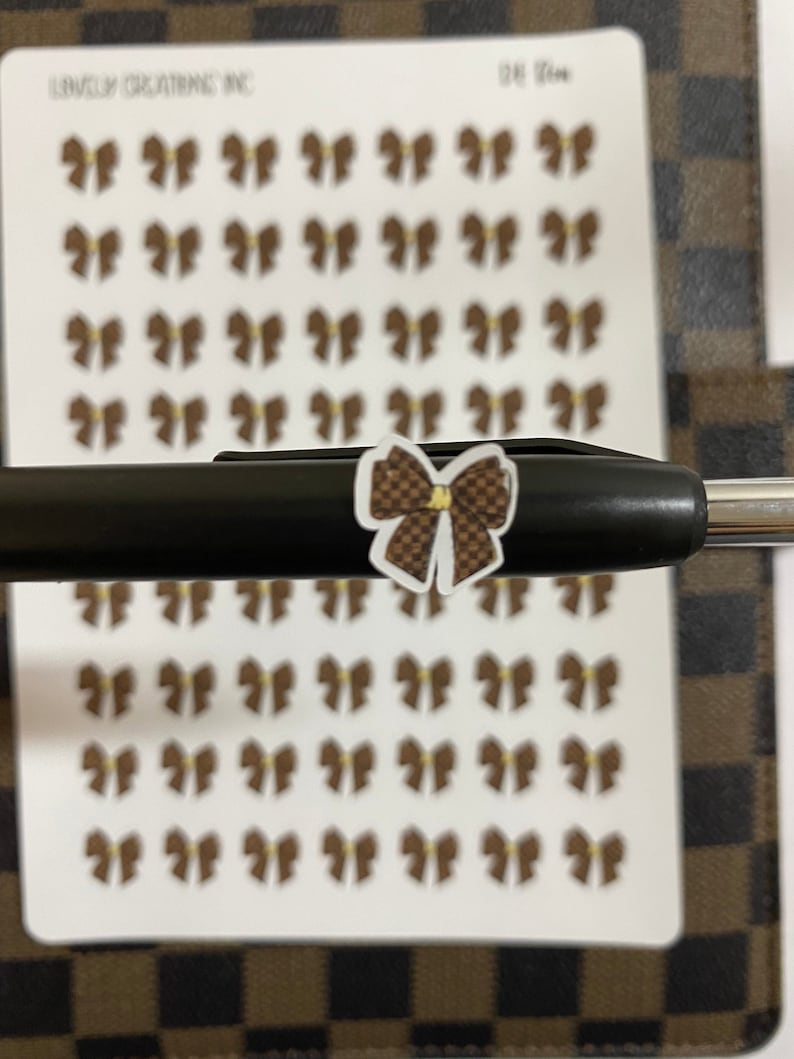 Damier inspired bow sticker sheet luxe