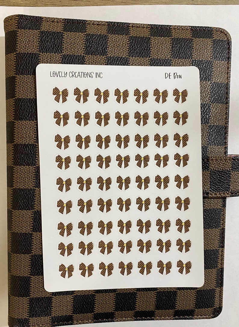 Damier inspired bow sticker sheet luxe