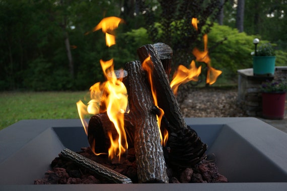 Gas Fire Pit Custom Steel Logs Etsy