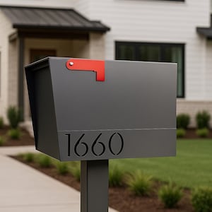 Modern Sierra Mailbox  Grande - Extra Large Powder Coat Flat Black