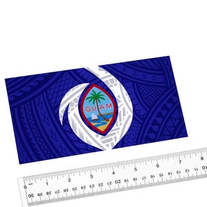 Guam Flag Art Chamorro Tribal Chamoru Bumper Sticker Car Decal