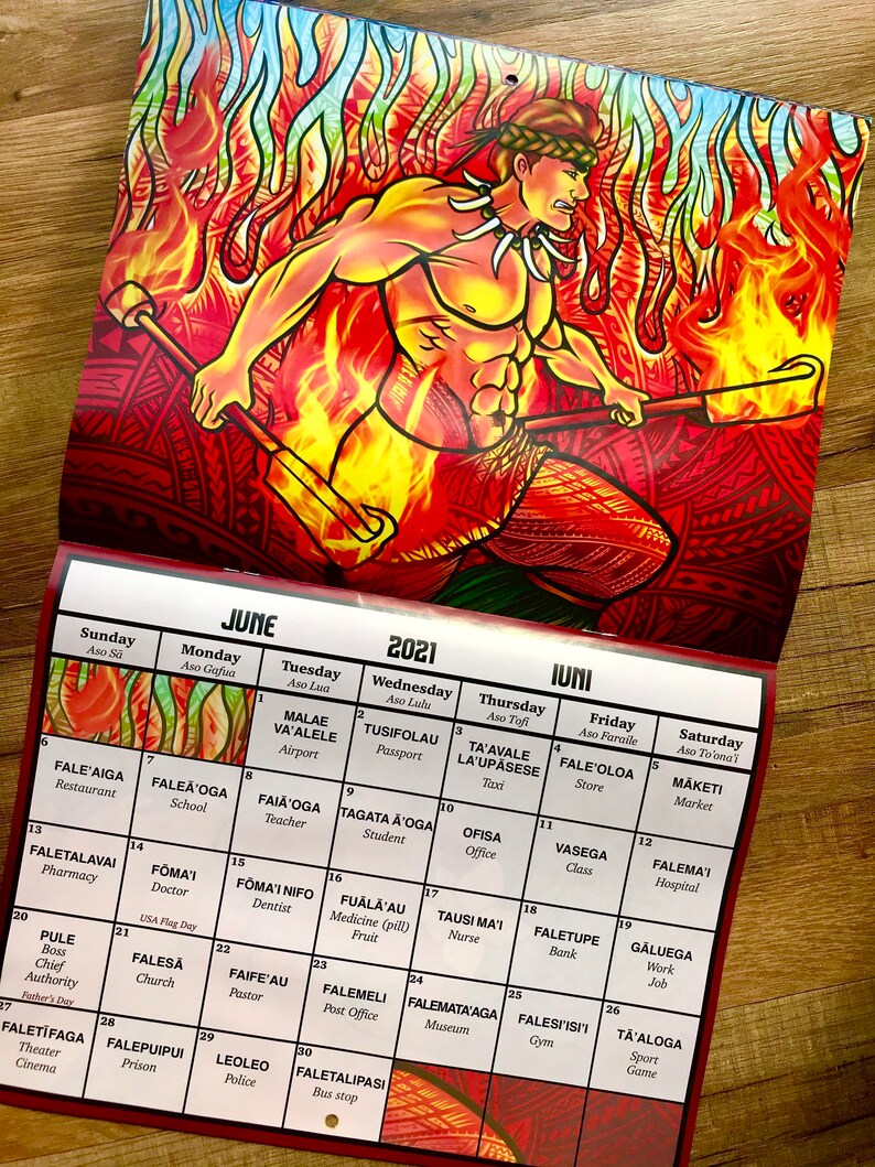 2021 Samoan Language & Art Calendar Etsy