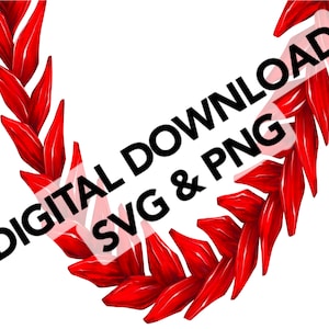 May include: Red laurel wreath with a white background and the text "DIGITAL DOWNLOAD SVG & PNG" in black.