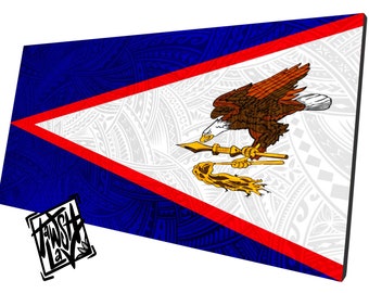 American Samoa Flag Artwork on Canvas