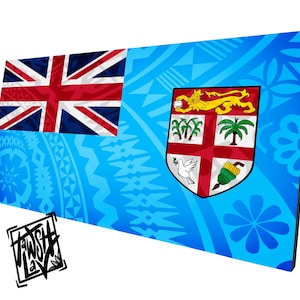 Fiji Islands Masi Design Fijian Art Flag Artwork on Canvas