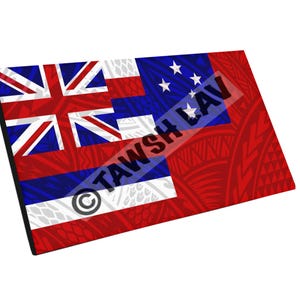 Hawaiian Independent Samoa Mixed Tribal Culture Flag Canvas