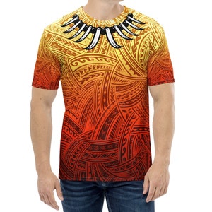 Samoan Ula Nifo Afi Tribal Toa Design Men&#39;s T-shirt