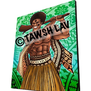 Fijian Warrior Artwork Melanesian Pacific Islander Canvas Art