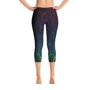 Polynesian Colorful Artful Capri Leggings for Women