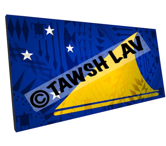 Tokelau Flag Canoe and Stars Design Artwork on Canvas
