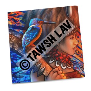 Nafanua Samoan Warrior Goddess Artwork Kingfisher Canvas Art