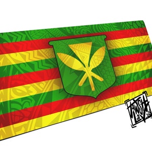 Kanaka Maoli Flag Hawaiian Design Canvas Artwork