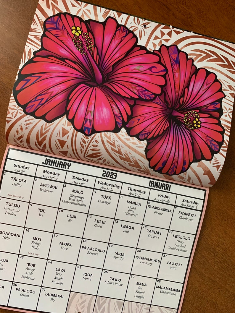2023 Samoan Language & Art Calendar Etsy