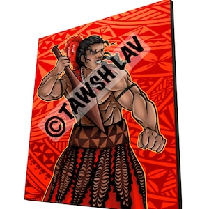 Tongan Warrior Kailao Spear Artwork Polynesian Pacific Islander Canvas Art