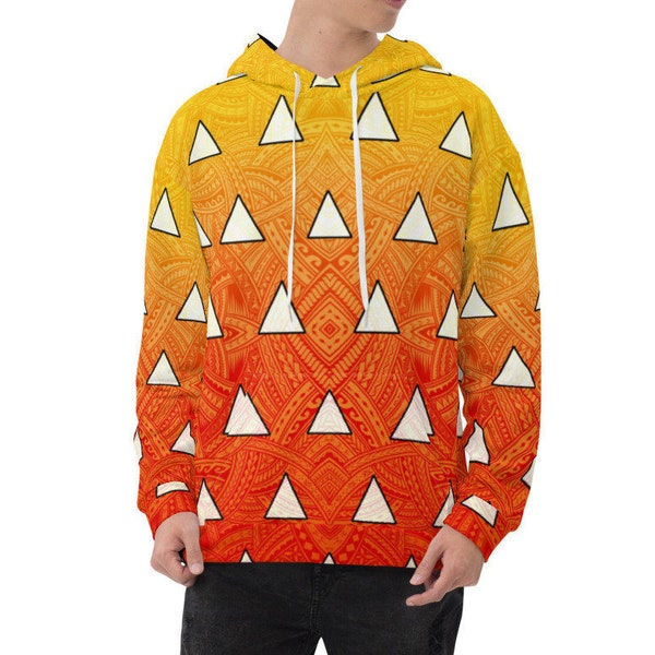 Orange Gradient Triangle Polynesian Tribal Art Sweatshirt Unisex Hoodie